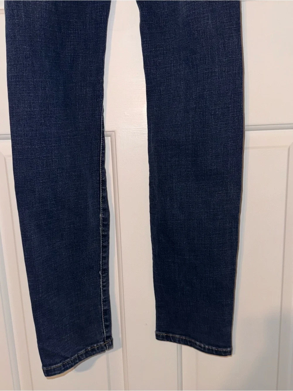Machine Dark Blue Distressed busted skinny Denim Overalls 27